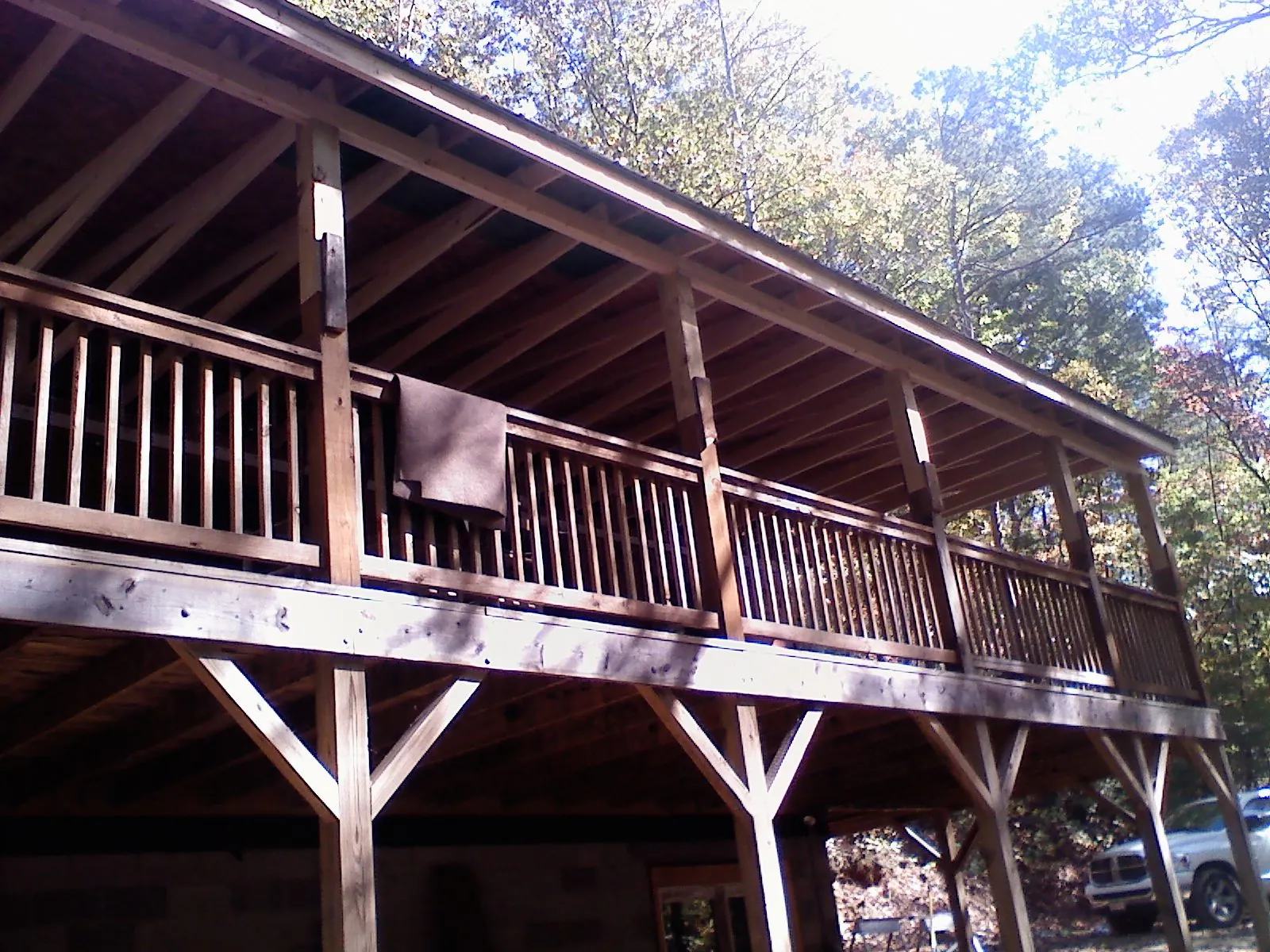 Timber framing under a new elevated porch and deck — Roof Leak Repair in Cicero by Roofing Brothers
